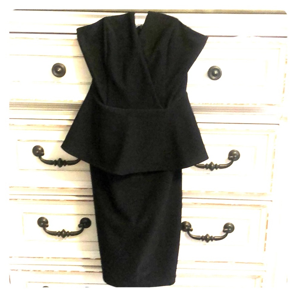 Strapless Tuxedo Cocktail Dress